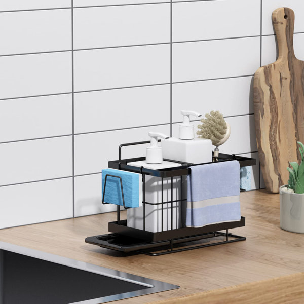 Belfry Kitchen Kitchen Tidy Sink Organiser Stainless Steel Black Sink